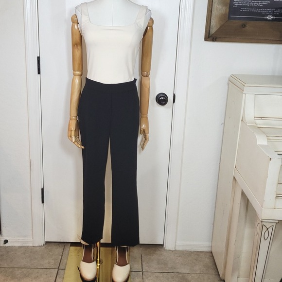 Aritzia Babaton Atelier Sleek Black Cropped Slim Trousers Size 6 Minimalist Pant - Picture 1 of 11